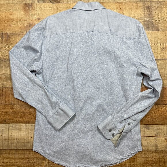 JOE Joseph Abboud Blue Long Sleeve Button Down Cotton Front Knit Back size M - Picture 4 of 4